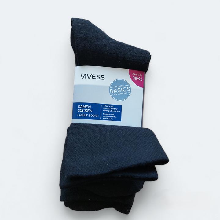 Actual product image Vivess Ladies socks with comfort waistband 6-pack (pack of 6, 39, 42)