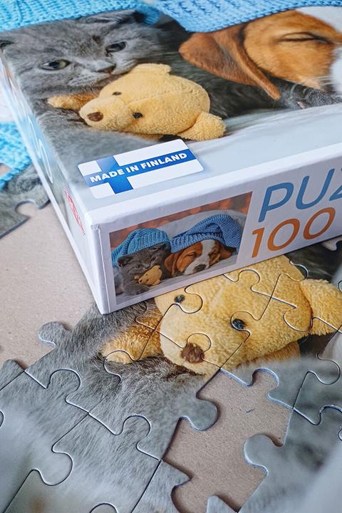 Image du produit Selecta Spielzeug Puzzle Gentil chaton et chien endormi, 100 pièces. (100 pièces)