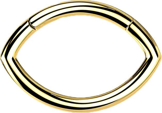 Produktbild Star Piercing Micro Segmentring klappbar vergoldet Oval (Titan G23, ohne Messing)