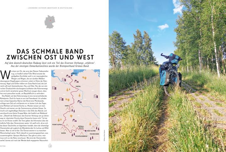 Produktbild Bildband Legendäre Outdoorabenteuer in Deutschland (Deutsch, Tanja Schuhbauer, Oliver Karaschewski, Tanja Weidner, Markus Kuhnhenne, Moritz Jacobi, Alexandra Lattek, Carlota Citoler, Erika Dürr, Aileen Tiedemann, Christian Haas, Aylin Krieger, Julia Reichardt, Franziska Consolati, 2023)
