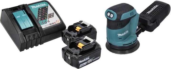 Produktbild Makita DBO 180 RM Akku Exzenterschleifer 18 V 125 mm + 2x Akku 4,0 Ah + Ladegerät (Exzenterschleifer)