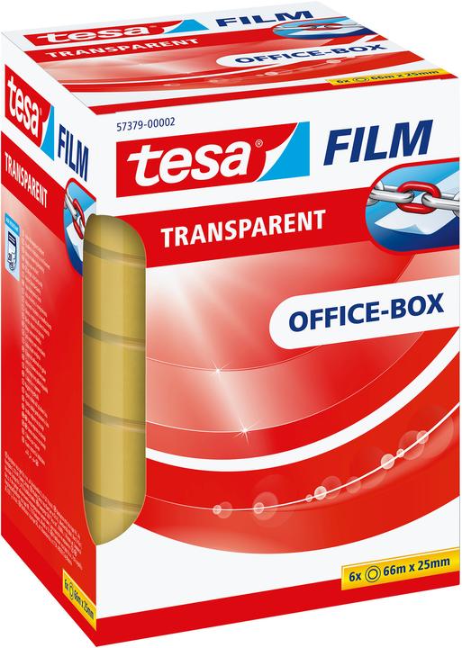 Produktbild tesa 6x tesafilm TRANSPARENT - mit starker Haftung - alterungsbeständig und reissfest (25 mm)
