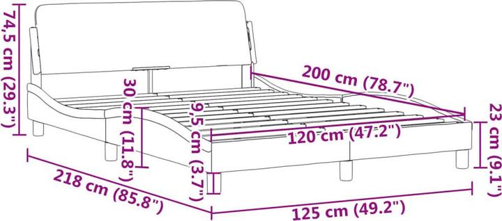 Immagine prodotto VidaXL Struttura letto con testiera in velluto (120 x 200 cm)