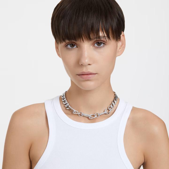 Actual product image Swarovski Dextera Necklace Statement Mixed Links White S (Swarovski Metal, 42 cm)