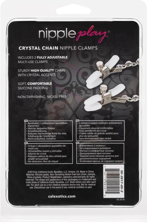 Actual product image CalExotics Crystal Chain Nipple Clamps