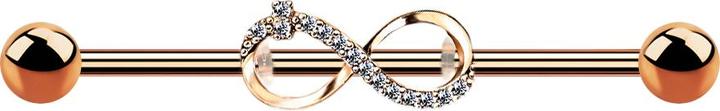 Immagine prodotto Star Piercing Barbell rosegold mit Unendlich (Acciaio chirurgico 316L, Ottone)