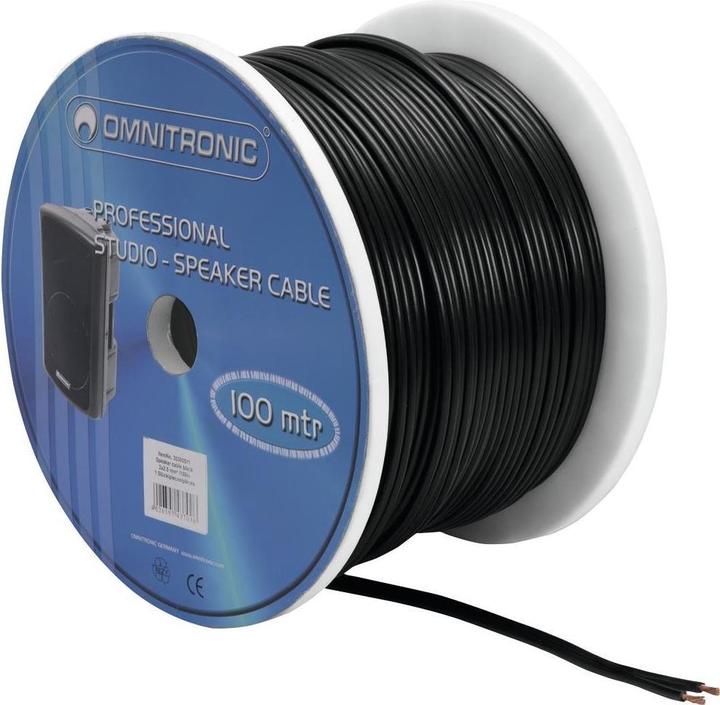 Actual product image Omnitronic Speaker cable 2x2.5 100m black (100 m, 2.50 mm²)