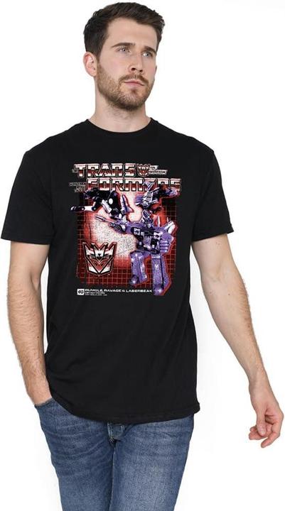 Actual product image Transformers Mens Rumble Ravage Laserbreak 40th T-Shirt (XXL)