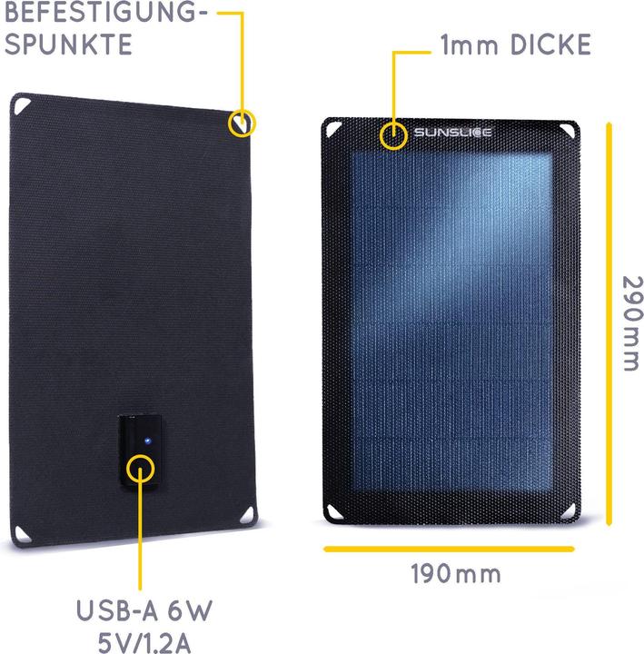 Immagine prodotto Sunslice Pannello solare portatile "Fusion Flex 6" (6 W, 0.14 kg)