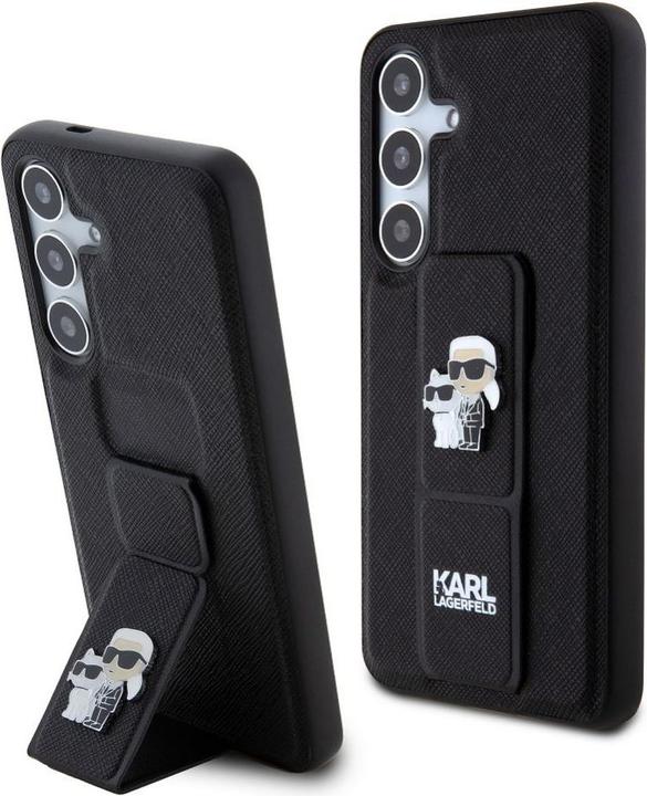 Produktbild Karl Lagerfeld KLHCSGSAKCPK S921 czarny/black hardcase Gripstand Saffiano Karl&Choupette Pins (Samsung Galaxy S24)