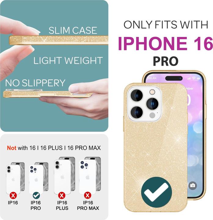 Image du produit Nalia Étui hybride pailleté (Apple iPhone 16 Pro)
