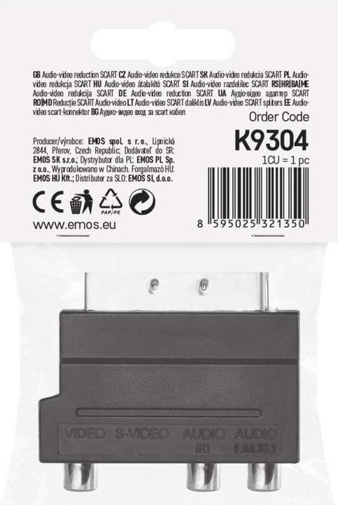 Immagine prodotto Emos Riduzione SCART a 3x CINCH + adattatore SVHS (Cavi antenna)