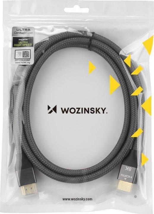 Actual product image Wozinsky HDMI 2.1 8K 60 Hz 48 Gbps / 4K 120 Hz / 2K 144 Hz 2 m silver (WHDMI-20) (2 m, HDMI)
