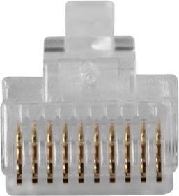 Actual product image RJ48 (10P/10C) modulaire connector for flat cable. Unit: Bag 25 pcs
