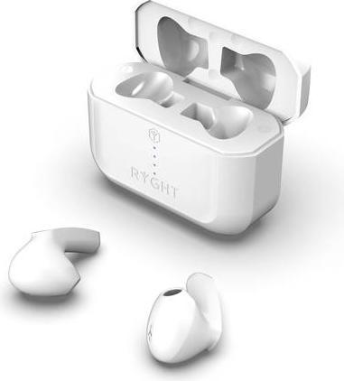 Actual product image Ryght MINO In Ear Headset Bluetooth® Stereo White Microphone Noise Reduction Battery Charge Indicator (ANC, Cable)