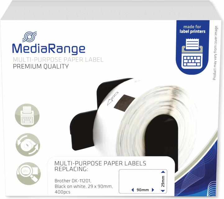 Produktbild MediaRange Univ.-Papieretiketten Brother 0Stk