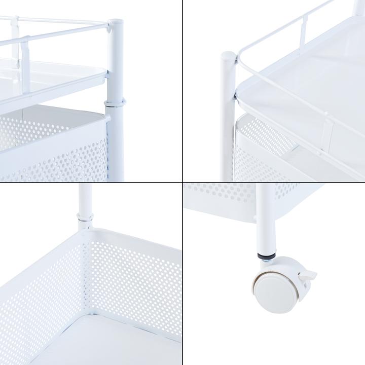 Produktbild En.Casa Rollwagen Sunndal mit 5 Ebenen 94,5x27x27cm Weiss