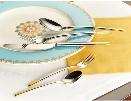 Immagine prodotto Villeroy & Boch Forchetta per torta Ella parzialmente placcata oro (1 Pezzo/i, Forcone)