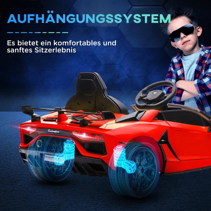 Image du produit Floki24 Voiture électrique pour enfants, licence Lamborghini Aventador, portes battantes, musique, klaxon (12 V)
