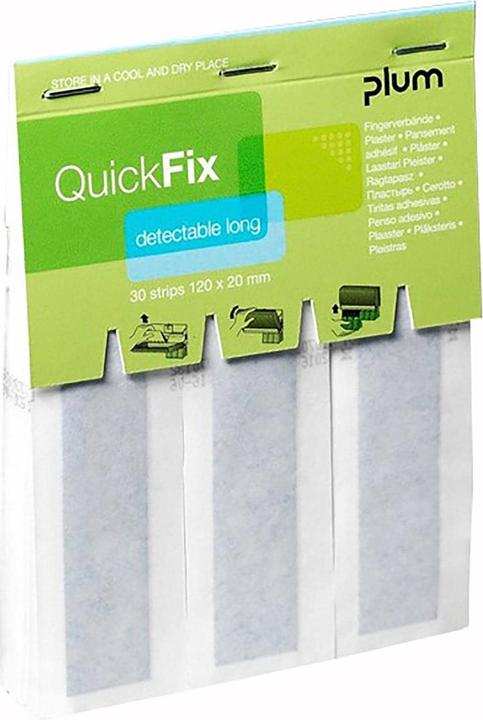 Actual product image Plum Finger bandages QuickFix Detectable Long, refill pack f. dispenser, w. metal surface, 30 pcs. (30 x)