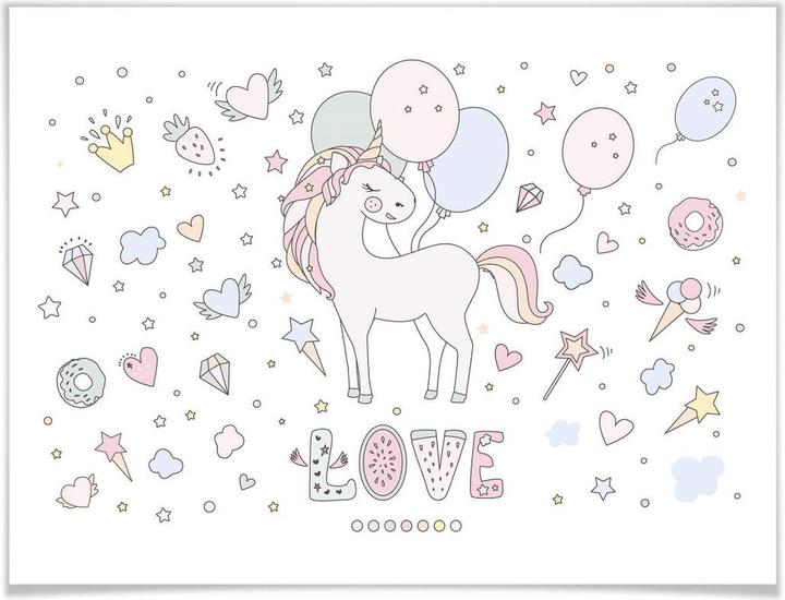 Produktbild Trenddeko Kvilis - Unicorn Love - Einhorn Ballon-Fete (50 x 40 cm)