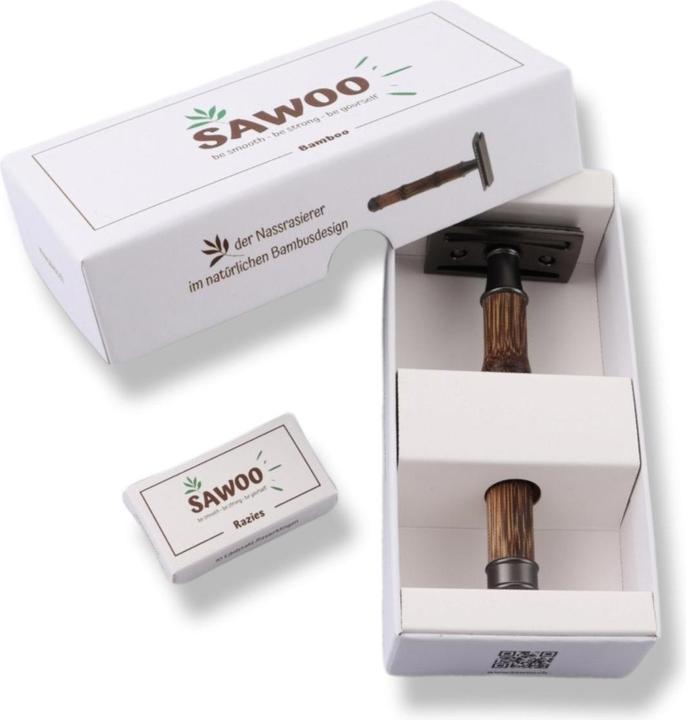 Produktbild Sawoo Rasierhobel Bamboo aus Messing u. Bambusholz inkl. 10 Rasierklingen