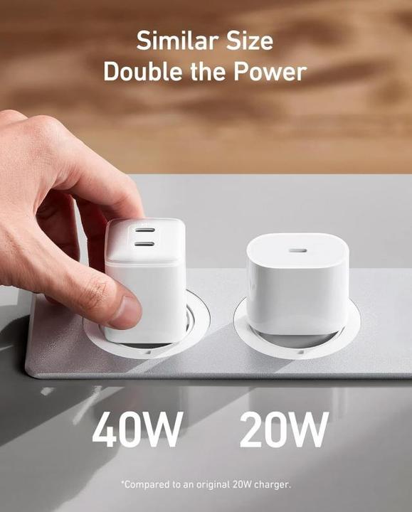 Productafbeelding Anker PowerPort III 40W, 2xC, Wit EU (40 W)