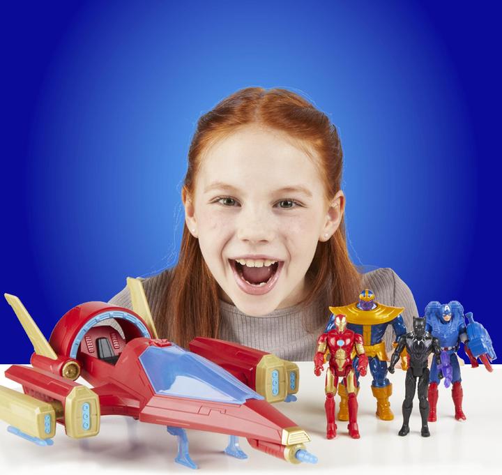 Actual product image Hasbro Marvel Avengers Epic Hero Series Iron Man Repulsor Blast Battle Jet, 4-Inch (10 cm) Vehicle & Action