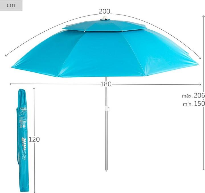 Immagine prodotto Aktive Solskaerm Aluminium 200 x 206 x 200 cm (2 m)