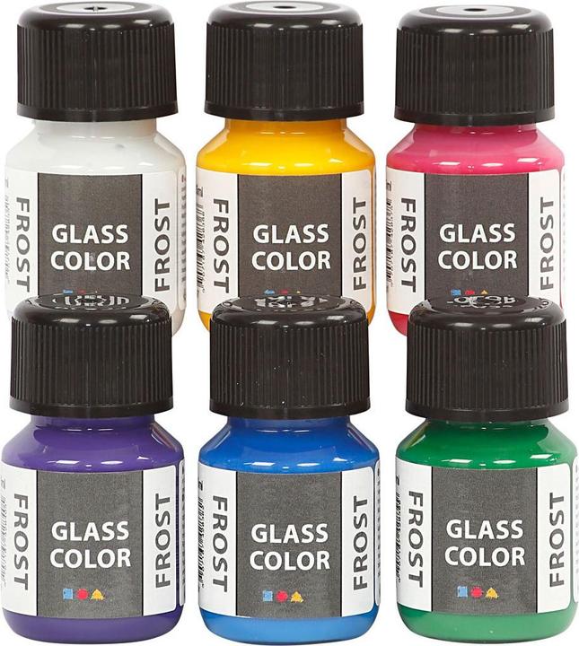 Actual product image Creativ Company Glass colour Frost glass colour, 6x30ml (Multicoloured, 180 ml)