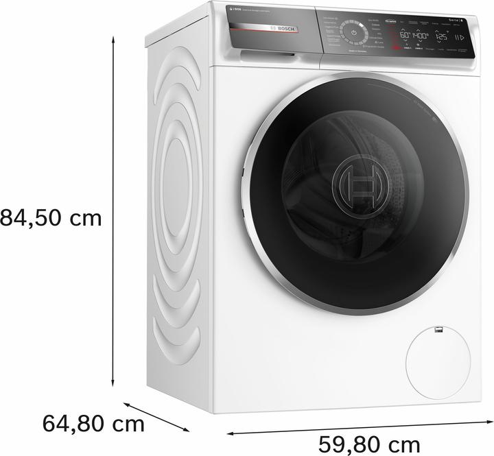Actual product image Bosch Hausgeräte Bosch 8 Series WGB254A0IT front loading washing machine 10 kg 1400 rpm A White (10 kg, Left)