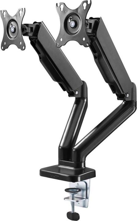 Immagine prodotto Techly Supporto da scrivania per 2 TV LCD LED 43-81cm 17-32inch morsetto a molla a gas nero (Tavolo, 32")