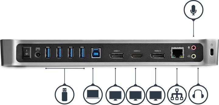 Image du produit StarTech Usb3dockh2dp (USB-B, 6 Ports)