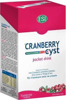 Actual product image ESI Cranberry Cyst Pocket Drink 16 sachets (Body gel)