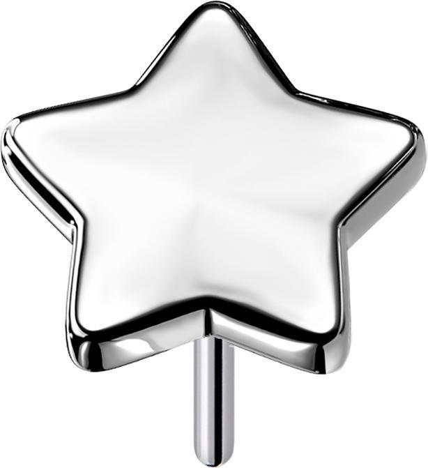 Star Piercing Threadless Stern silber (ohne Messing, Titan G23)