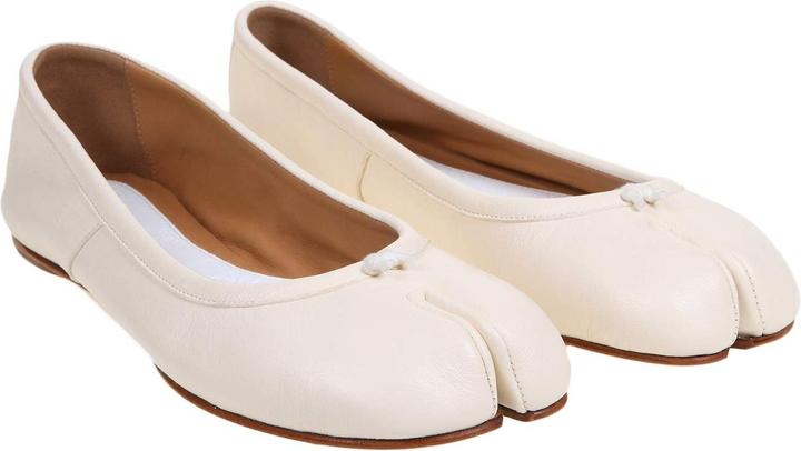 Maison Martin Margiela Maison margiela tabi ballerina in cream leather (37)