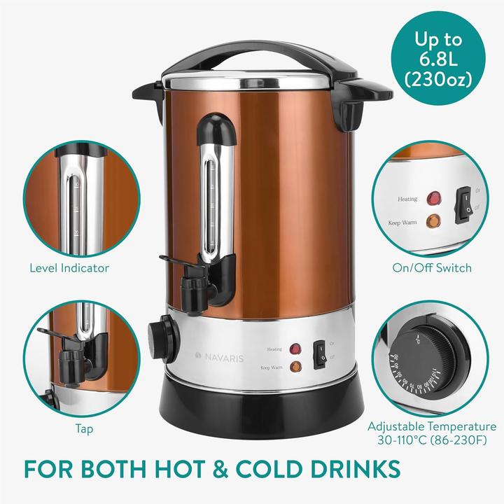 Immagine prodotto Navaris Erogatore di acqua calda in acciaio inox Gluehweinkocher (6.80 l)