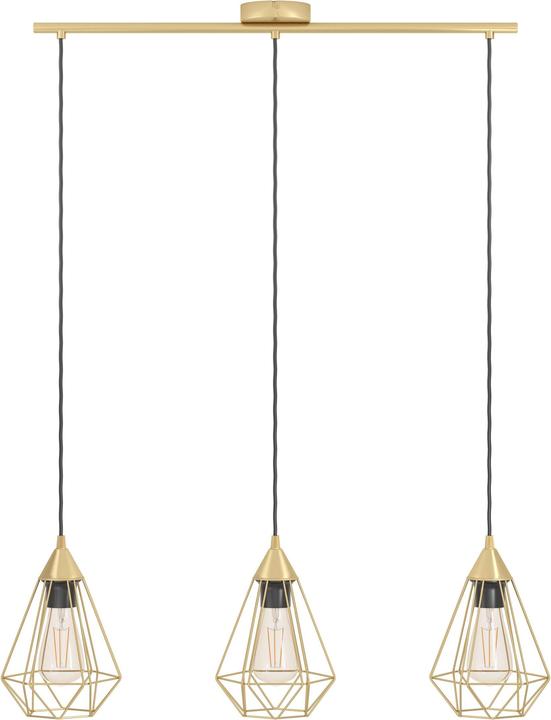 Actual product image EGLO Pendant lamp TARBES 3x E27 Brushed Brass (E27, 0 lm)