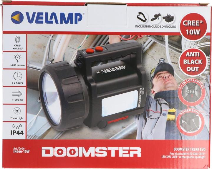 Actual product image Velamp Battery hand lamp LED hand beam 10W Doomster (735 lm)