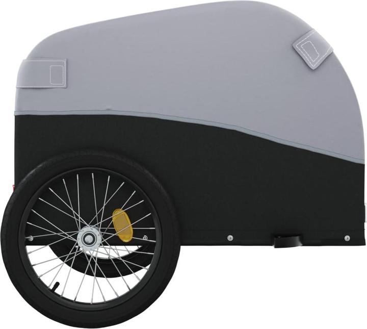 Actual product image VidaXL Fahrradanhänger Schwarz und Grau 45 kg Eisen,Farbe