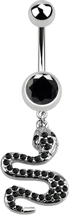 Actual product image Star Piercing Banana silver with pendant snake black (Surgical steel 316L, without brass)