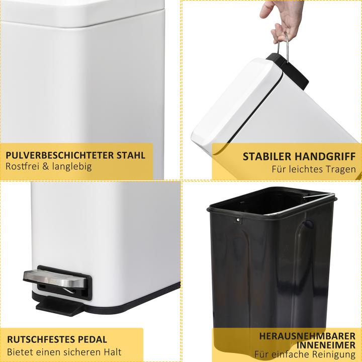 Immagine prodotto Homcom Cestino per rifiuti con pedale (5 l)