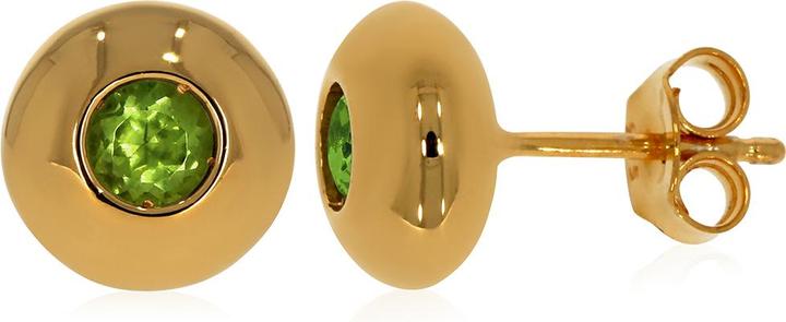Actual product image Xen Stud earrings with peridot approx. 0.6 ct. gold-plated (925 Sterling silver)