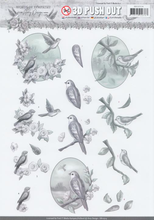 Produktbild Amy Design 3D-Stanzbogen-Set "Words of Sympathy" (2 x)