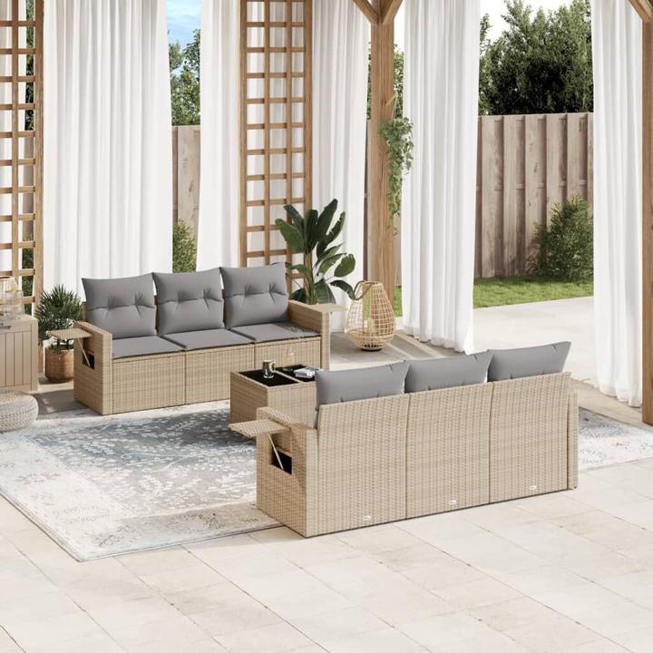 Produktbild VidaXL Gartenmöbel Sofa Garnitur Gartengarnitur Garten Sitzgruppe 7-tlg. Beige