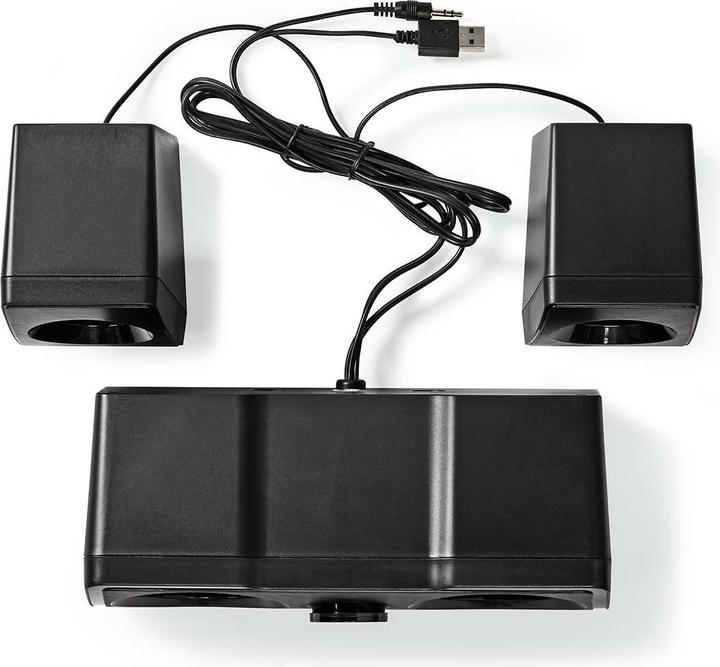 Produktbild Nedis Gaming-Lautsprecher | Lautsprecherkanäle: 2.2 | Stromversorgung über USB | 3.5 mm Stecker | 48