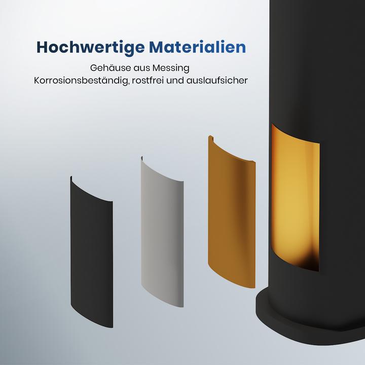 Produktbild Emke Wasserhahn Bad, Messing Schwarz matt, Mischbatterie Waschbecken, Küchenarmatur mit Perlator, Keramik
