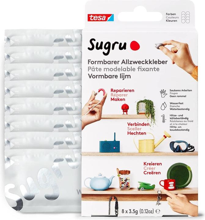 Produktbild Sugru by tesa Sugru 8x Formbarer Allzweckkleber, vielseitige Klebeknete zum Dekorieren, Kleben & Reparieren (28 g)