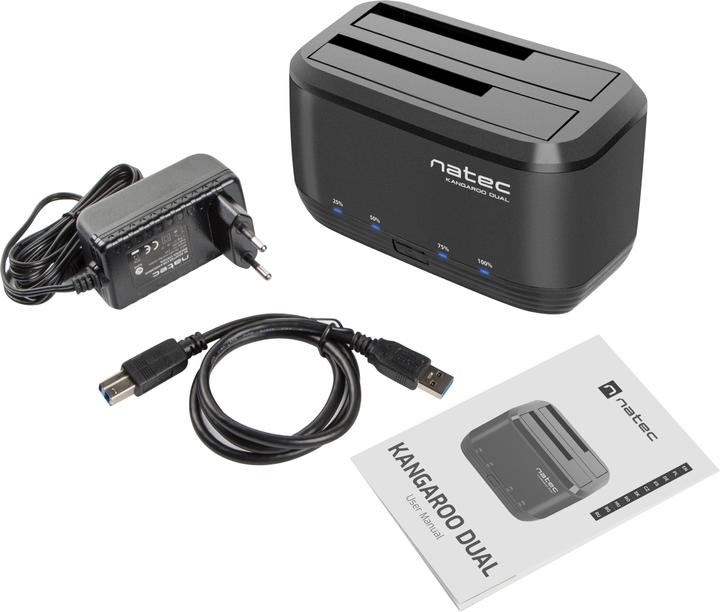 Actual product image Natec Kangaroo Dual USB 3.2 Gen 1 (3.1 Gen 1) Type-A (2.5", 3.5")