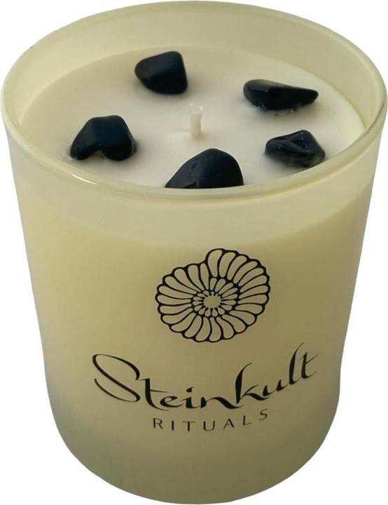 Actual product image Steinkult Scented candle BLACK TURMALINE POWER & MORROCAN CEDAR